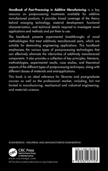 Produktbild: Handbook of Post-Processing in Additive Manufacturing