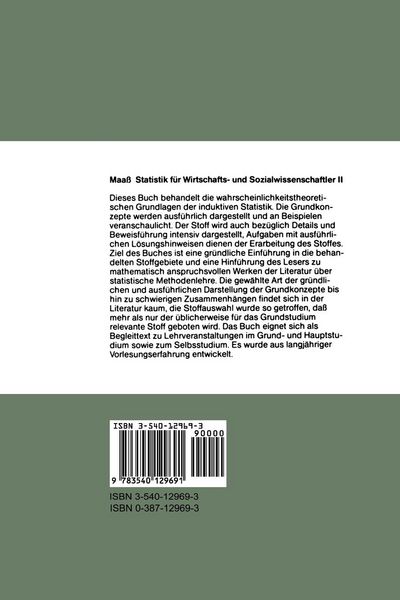 Produktbild: Statistik f&uuml;r Wirtschafts- und Sozialwissenschaftler II