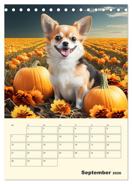 Produktbild: Witzige Chihuahuas. Gl&uuml;ckliche Temperamentb&uuml;ndel (Tischkalender 2026 DIN A5 hoch), CALVENDO Monatskalender