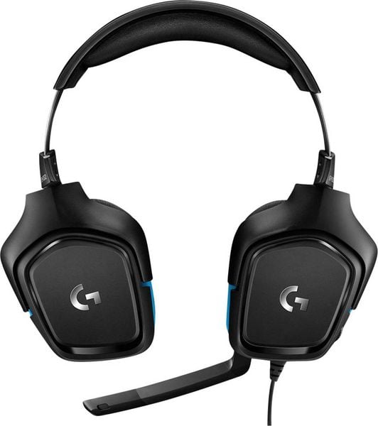 Produktbild: Logitech Gaming G432 Gaming Over Ear Headset kabelgebunden 7.1 Surround Schwarz, Blau Lautstärkeregelung, Mikrofon-Stummschaltung