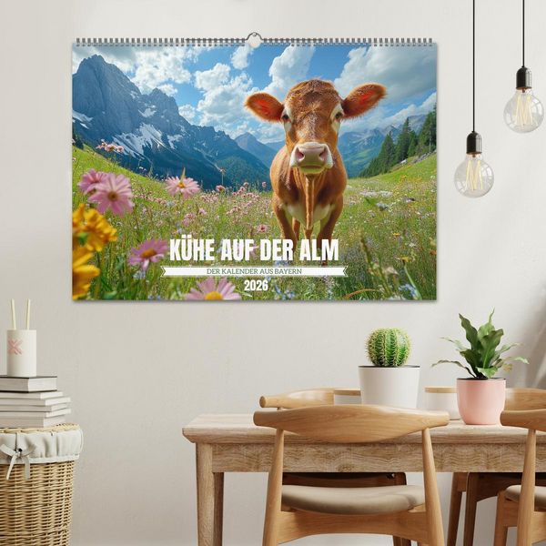 Produktbild: K&Uuml;HE AUF DER ALM &ndash; Der Kalender aus Bayern (Wandkalender 2026 DIN A2 quer), CALVENDO Monatskalender