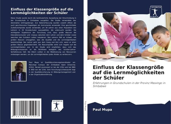 Produktbild: Einfluss der Klassengr&ouml;&szlig;e auf die Lernm&ouml;glichkeiten der Sch&uuml;ler