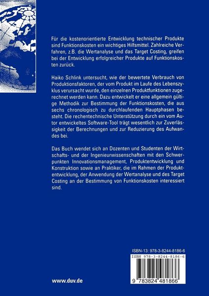 Produktbild: Bestimmung von Funktionskosten