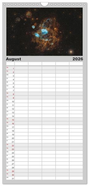 Produktbild: Familienplaner 2026 - Deep-Sky Fotografie mit 5 Spalten (Wandkalender, 21 x 45 cm) CALVENDO