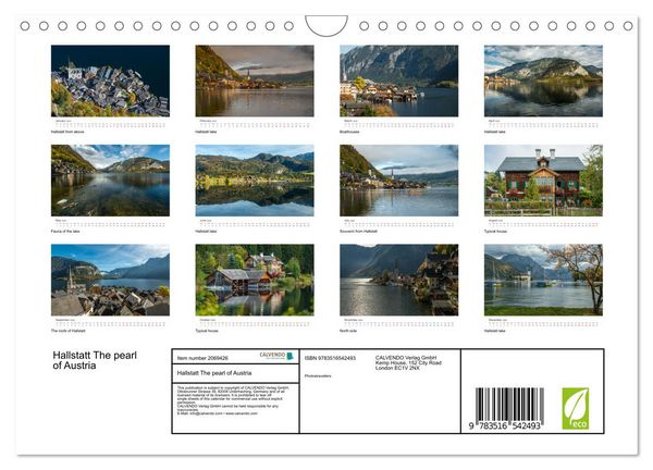 Produktbild: Hallstatt The pearl of Austria (Wall Calendar 2026 DIN A4 landscape), CALVENDO 12 Month Wall Calendar