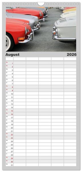 Produktbild: Familienplaner 2026 - Eine Legende lebt. Der Karmann-Ghia mit 5 Spalten (Wandkalender, 21 x 45 cm) CALVENDO