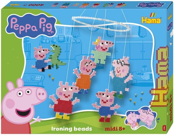 Produktbild: Hama 7917 - DIY B&uuml;gelperlen Midi 5+, Motiv Peppa Pig, Geschenkpackung, 4000 St&uuml;ck