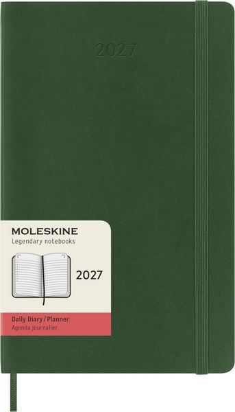 Produktbild: Moleskine 12 Monate Tageskalender 2027, Large/A5, 1 Tag = 1 Seite, Weicher Einband, Myrtengr&uuml;n