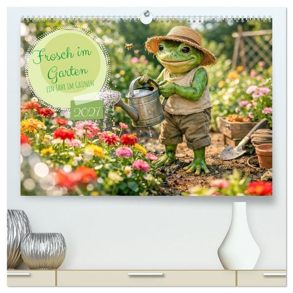 Produktbild: Frosch im Garten (hochwertiger Premium Wandkalender 2027 DIN A2 quer), Kunstdruck in Hochglanz