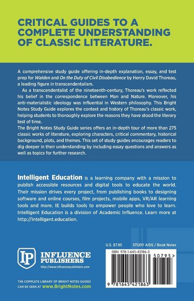 Produktbild: Study Guide to Walden and On the Duty of Civil Disobedience by Henry David Thoreau