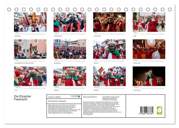 Produktbild: Die Elzacher Fastnacht (Tischkalender 2026 DIN A5 quer), CALVENDO Monatskalender