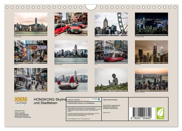 Produktbild: HONGKONG Skyline und Stadtleben (Wandkalender 2026 DIN A4 quer), CALVENDO Monatskalender