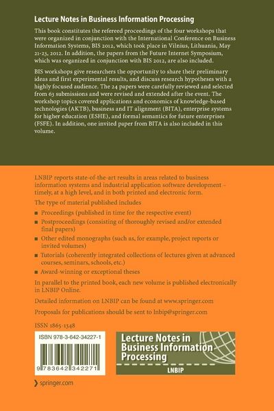 Produktbild: Business Information Systems Workshops