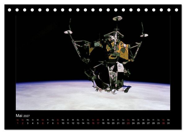Produktbild: Landing On The Moon Like A Cartoon (Tischkalender 2027 DIN A5 quer), CALVENDO Monatskalender