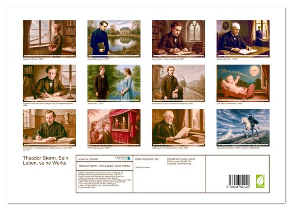 Produktbild: Theodor Storm. Sein Leben, seine Werke (hochwertiger Premium Wandkalender 2026 DIN A2 quer), Kunstdruck in Hochglanz