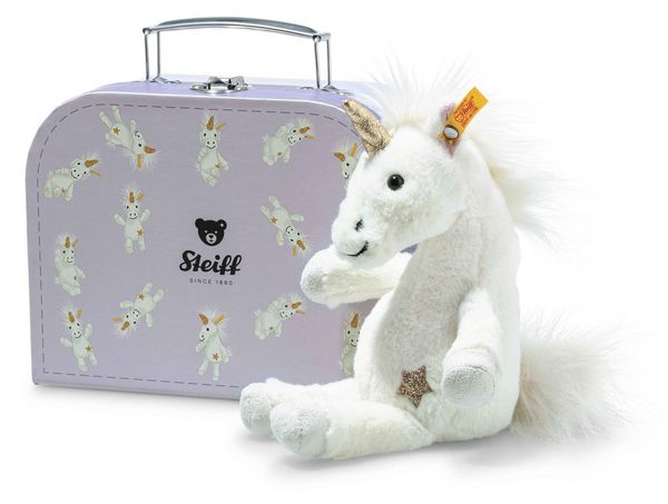 Produktbild: Steiff 708015 - Unica Schlenker-Einhorn im Koffer, 20 cm
