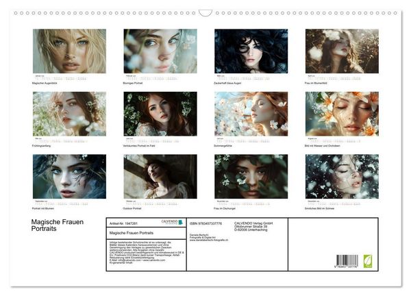 Produktbild: Magische Frauen Portraits (Wandkalender 2026 DIN A2 quer), CALVENDO Monatskalender