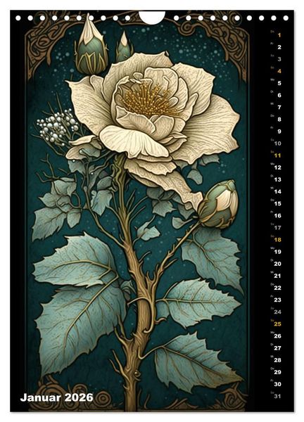 Produktbild: Jugendstil Blumen (Wandkalender 2026 DIN A4 hoch), CALVENDO Monatskalender