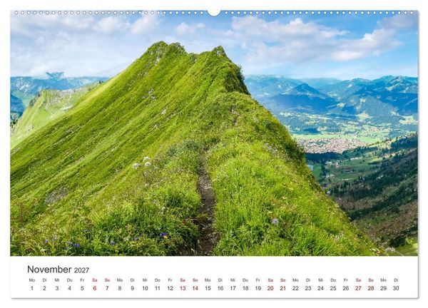 Produktbild: Oberstdorf - Bergparadies in den Alpen (hochwertiger Premium Wandkalender 2027 DIN A2 quer), Kunstdruck in Hochglanz