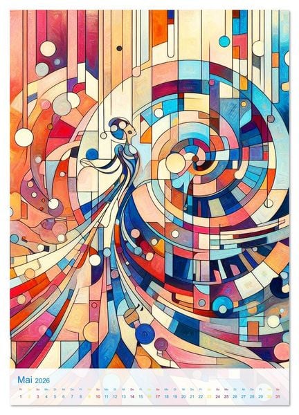 Produktbild: Syn&auml;sthetische Kunst - Musik in Farben und Formen (Wandkalender 2026 DIN A2 hoch), CALVENDO Monatskalender