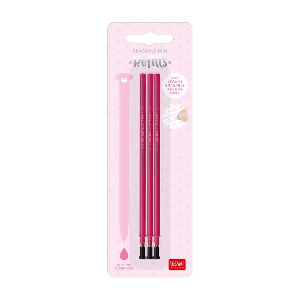 Legami 3x Ersatzmine für löschbaren Gelstift - Rosa