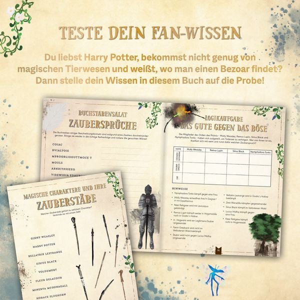 Produktbild: Das inoffizielle R&auml;tselbuch f&uuml;r Potter-Fans. &Uuml;ber 100 Quizfragen, Bilderr&auml;tsel, Labyrinthe und mehr zu den bekannten B&uuml;chern und Filmen