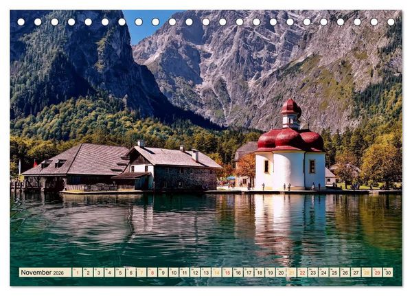Produktbild: Deutsche Alpen, eine Reise von Lindau am Bodensee bis Berchtesgaden (Tischkalender 2026 DIN A5 quer), CALVENDO Monatskalender