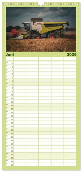 Produktbild: Familienplaner 2026 - Agrartechnik mit 5 Spalten (Wandkalender, 21 x 45 cm) CALVENDO