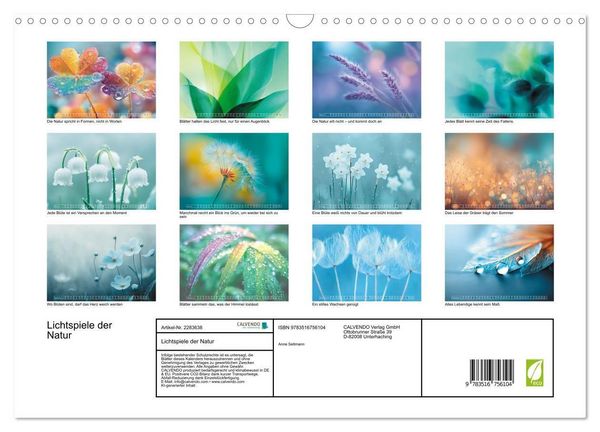 Produktbild: Lichtspiele der Natur (Wandkalender 2027 DIN A3 quer), CALVENDO Monatskalender