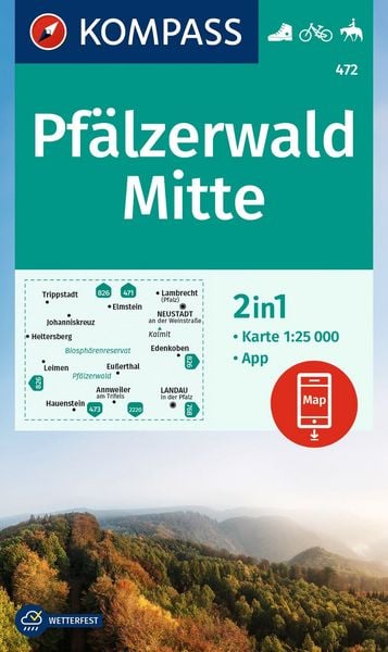 Produktbild: KOMPASS Wanderkarte 472 Pf&auml;lzerwald Mitte 1:25.000