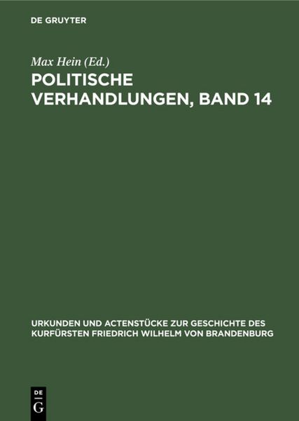 Produktbild: Politische Verhandlungen, Band 14