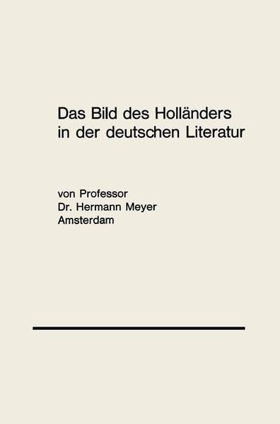 Produktbild: Das Bild des Holl&auml;nders in der deutschen Literatur