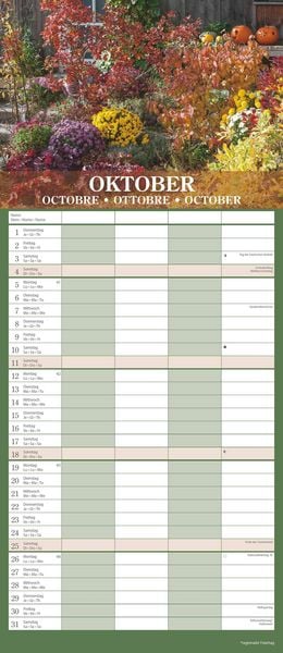 Gärten 2026 Familienplaner - Wandkalender - Familienkalender - 19,5x45