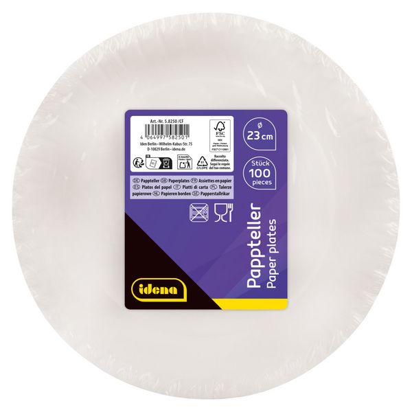 Produktbild: Idena Pappteller wei&szlig; &Oslash;23cm 100 St&uuml;ck