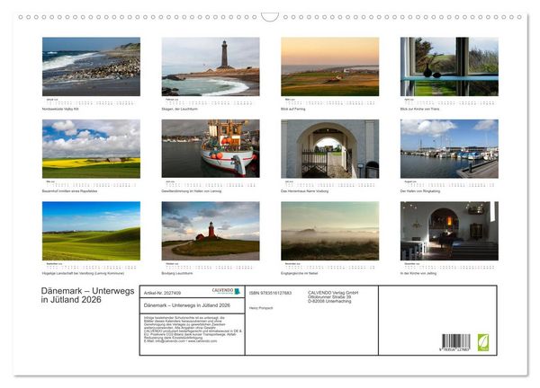 Produktbild: D&auml;nemark &ndash; Unterwegs in J&uuml;tland 2026 (Wandkalender 2026 DIN A2 quer), CALVENDO Monatskalender
