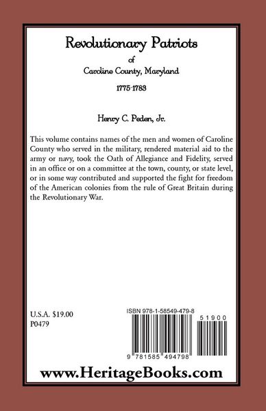 Produktbild: Revolutionary Patriots of Caroline County, Maryland, 1775-1783