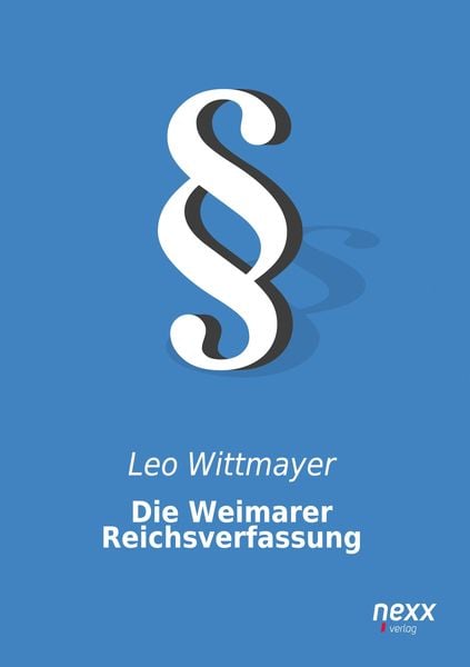 Produktbild: Wittmayer, L: Weimarer Reichsverfassung