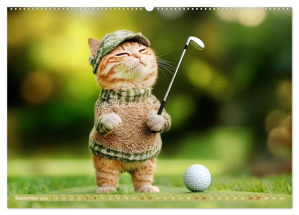 Produktbild: Lustige Sportarten f&uuml;r Katzen (Wandkalender 2026 DIN A2 quer), CALVENDO Monatskalender