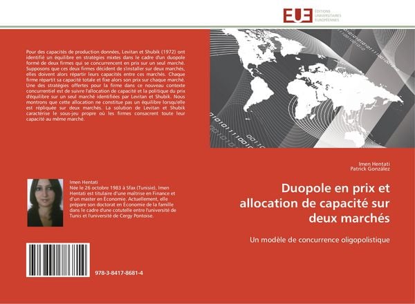 Produktbild: Duopole en prix et allocation de capacit&eacute; sur deux march&eacute;s