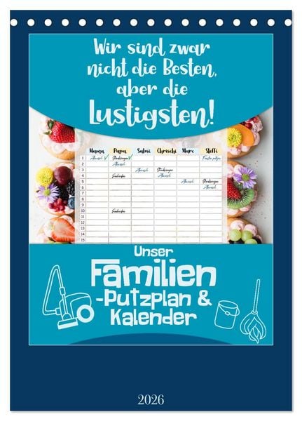 Produktbild: Unser Familien-Putzplan & Kalender 2026 (Tischkalender 2026 DIN A5 hoch), CALVENDO Monatskalender
