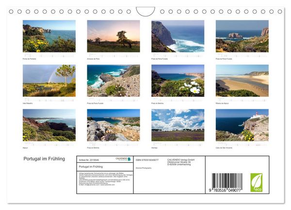 Produktbild: Portugal im Fr&uuml;hling (Wandkalender 2026 DIN A4 quer), CALVENDO Monatskalender