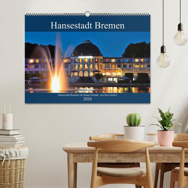 Produktbild: Hansestadt Bremen zur blauen Stunde (Wandkalender 2026 DIN A2 quer), CALVENDO Monatskalender