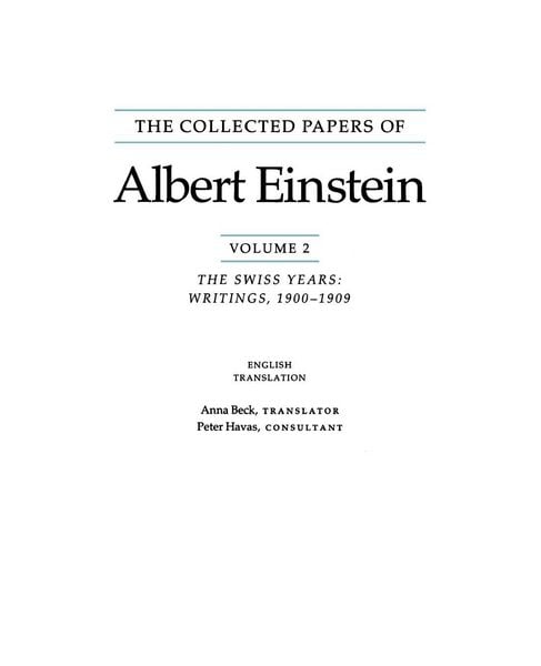 Produktbild: The Collected Papers of Albert Einstein, Volume 2 (English)
