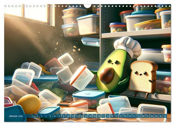 Produktbild: Avocado & Toast - K&uuml;chensp&auml;&szlig;e das ganze Jahr (Wandkalender 2026 DIN A3 quer), CALVENDO Monatskalender