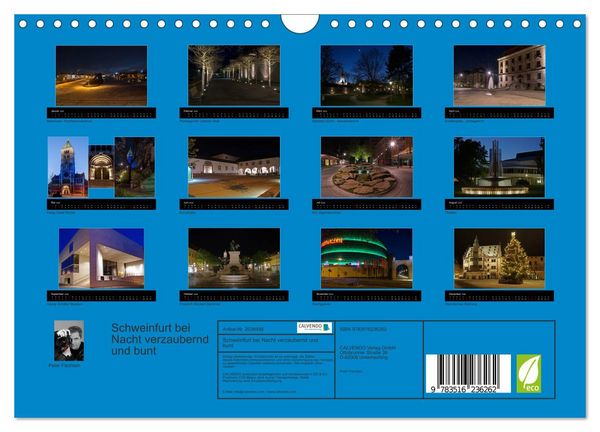 Produktbild: Schweinfurt bei Nacht verzaubernd und bunt (Wandkalender 2026 DIN A4 quer), CALVENDO Monatskalender