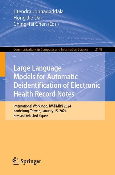 Produktbild: Large Language Models for Automatic Deidentification of Electronic Health Record Notes