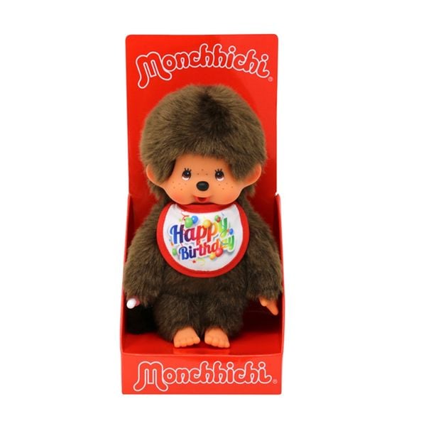 Produktbild: Monchhichi Plüschfigur Junge Alles Gute zum Geburtstag braun 20cm