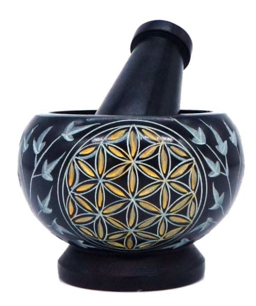 Produktbild: M&ouml;rser "Blume des Lebens" gold
