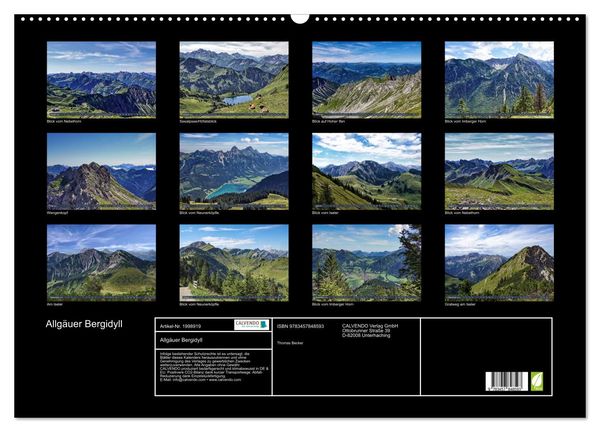 Produktbild: Allg&auml;uer Bergidyll (Wandkalender 2026 DIN A2 quer), CALVENDO Monatskalender
