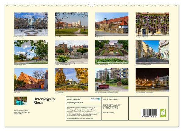 Produktbild: Unterwegs in Riesa (hochwertiger Premium Wandkalender 2026 DIN A2 quer), Kunstdruck in Hochglanz